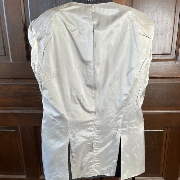 Hugo Boss Suit Coat Jacket Mens 44R Gray w/ Blue Stripe Wool Super 100 2-Btn USA - Picture 15 of 15